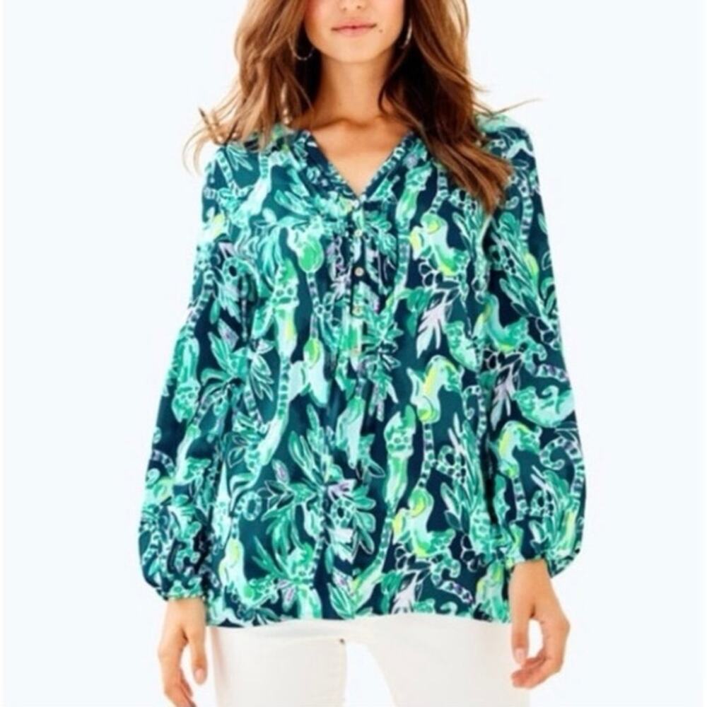 Lilly Pulitzer Harbour Island Tunic Tidal Wave in the Details small